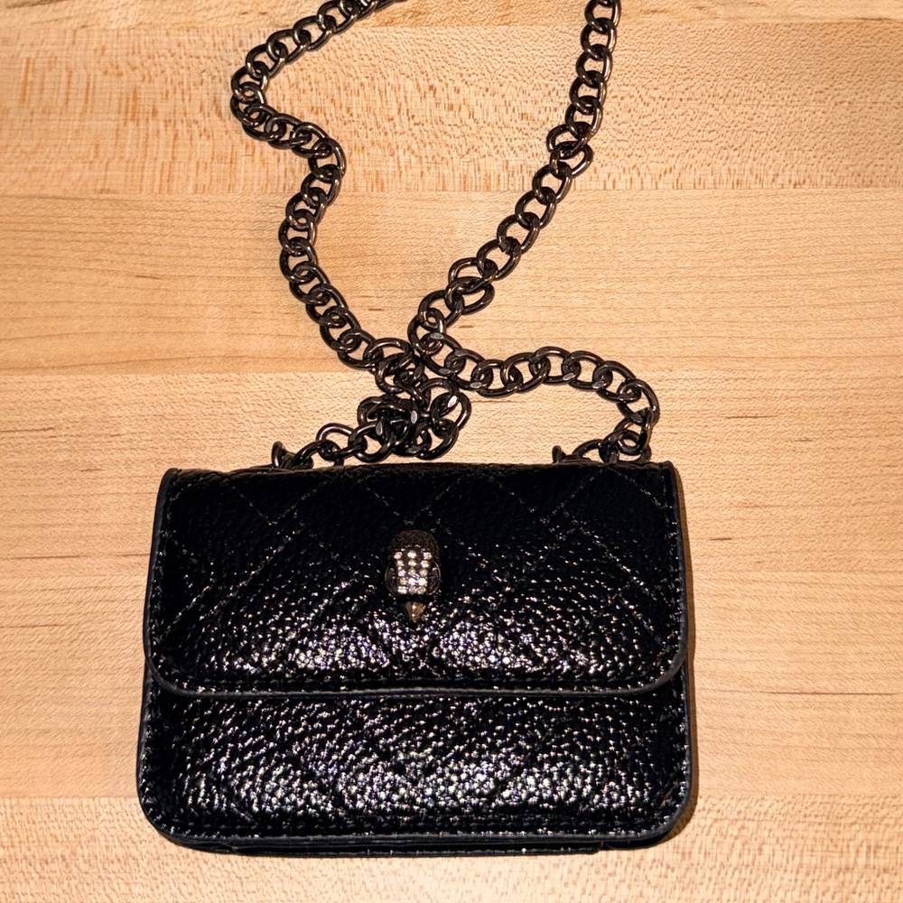 Kurt Geiger Elegant Micro Mini Black Crossbody Chain Bag
